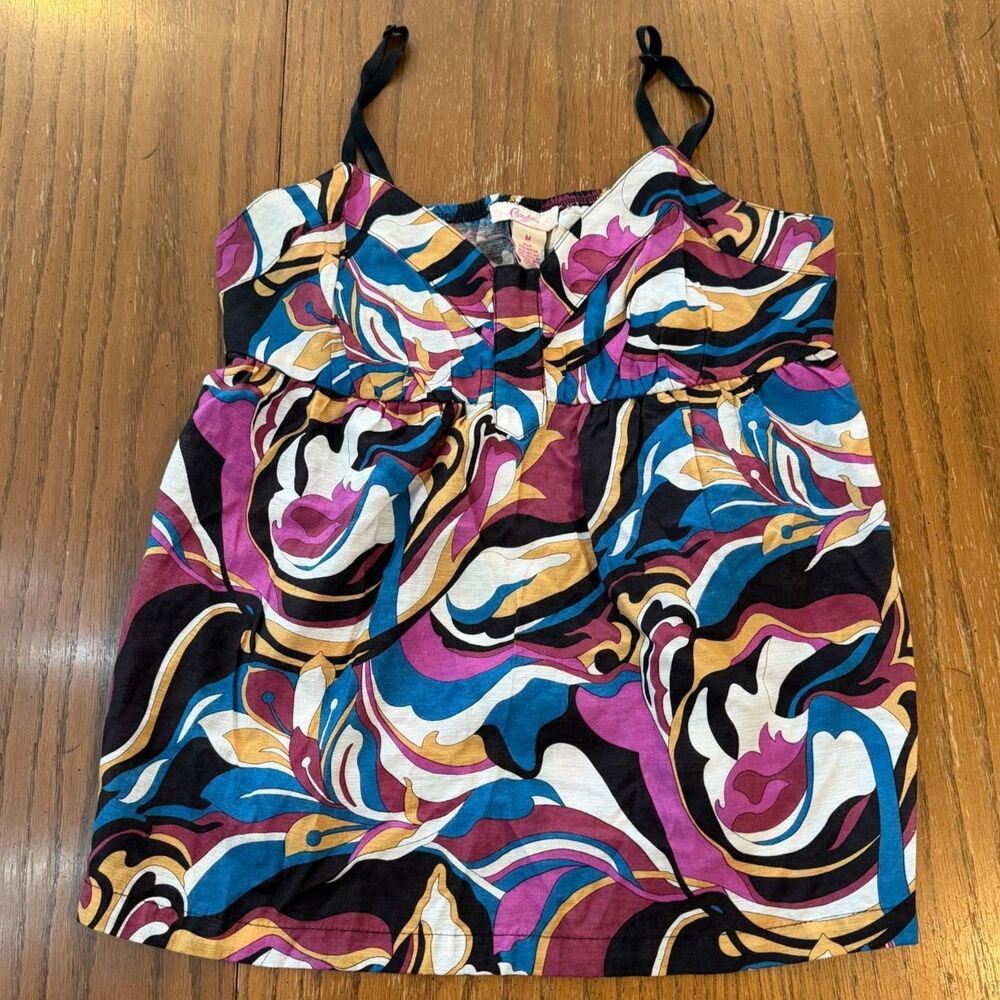 Y2K Boho Indie Psychedelic Abstract Retro Candie’s Babydoll Camisole Tank Top M